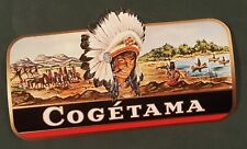 antique COGETAMA indian camp CIGAR BOX LABEL embossed 3-7/8"x6.75" for sale  Shipping to South Africa