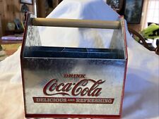 "Soporte para cubiertos caddy Coca Cola aluminio con extremos rojos 8""x7""x5""" segunda mano  Embacar hacia Argentina