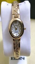 Reloj brazalete estilo dorado vintage para mujer Elgin , usado segunda mano  Embacar hacia Argentina