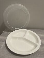 Used, Anchor Hocking Microware Divided Plate PM486-TI with Lid Made In USA Vintage for sale  Shipping to South Africa