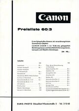 Canon price list for sale  Shipping to Ireland