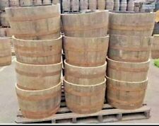 Genuine Large Half Oak Wine Barrel Planter Flower Tree Veg Pots Garden Wooden, used for sale  Shipping to South Africa