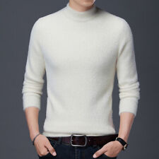 Usado, Suéter masculino de pelúcia sintética gola redonda malha blusas finas pulôver de pelúcia elástica comprar usado  Enviando para Brazil