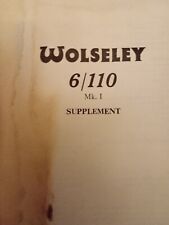 Wolseley 110 workshop for sale  GODALMING