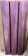 THREE (3) KILN DRIED SANDED S4S PURPLEHEART LUMBER WOOD BLANKS ~36" X 4" X 3/4" for sale  Shipping to South Africa