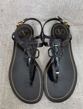 Valentino Garavani Women's Size EU 40 US 9-9.5 Black Patent Jelly Thong Sandals, used for sale  Shipping to South Africa
