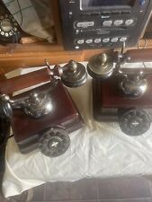 Antique Replica Brown Wood Finish Landline Telephones.  Two Phones, used for sale  Shipping to South Africa