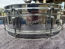 Tambor redoblante vintage Rogers Powertone 8 lengüetas 5x14 COB etiqueta de la era Fullerton segunda mano  Embacar hacia Mexico