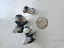 Conjunto de miniaturas de estatuetas antigas de cachorro Shih Tzu pequinês 3 preto e branco , usado comprar usado  Enviando para Brazil