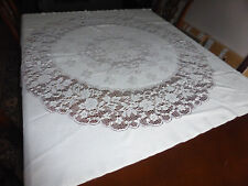 Cream lace tablecloth for sale  LLANDEILO