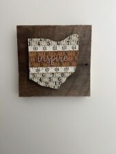 Handmade Artisan Craft Wall Decor State of Ohio Wood Plaque 7 x 7.5 "Inspire" for sale  Shipping to South Africa