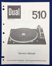 Original Dual 510 Turntable - Record Player Service Manual for sale  Shipping to Canada