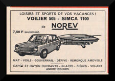 Pub/advertising ad norev simca 1100-sailboat 505 vintage years 60 d'occasion  Expédié en Belgium