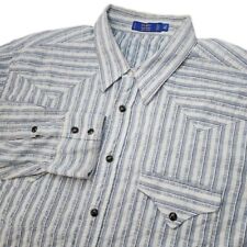 Camisa Pendleton para Hombre XL Rio Rara Azul y Blanco Perla Occidental con Botones a Snap segunda mano  Embacar hacia Argentina