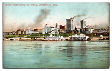 Antique Approaching the Wharf, Steamboats, Memphis, TN Postcard for sale  Shipping to South Africa