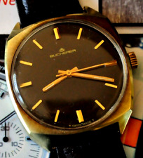 Raro relógio social Bucherer vintage original. Mostrador preto movimento manual corre aparência ++, usado comprar usado  Enviando para Brazil