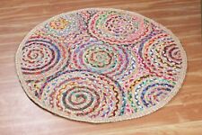 Alfombra redonda de yute y algodón hecha a mano para área natural alfombra de piso alfombra segunda mano  Embacar hacia Argentina