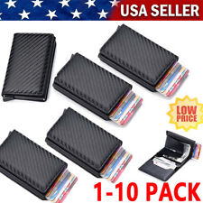 Blocking Leather Carbon Fiber Mens Wallet Purse Slim ID Credit Card Holder lot for sale  Shipping to South Africa