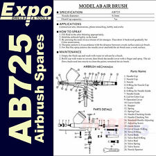 Ab725 airbrush spares for sale  STAFFORD