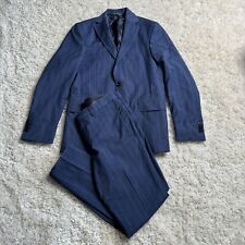 Ted Baker Suit Two Piece Mens 38r Wool Blue Stripe Formal Dress London Adult for sale  Shipping to South Africa