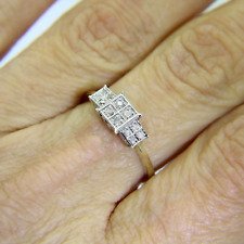 Used, 9ct Gold Natural Diamond Ring Size 7 3/4 - P for sale  Shipping to South Africa