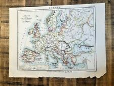 Antique Colored MAP - EUROPE time of Crusades/C1875/Encyclopedia Britannica  for sale  Shipping to South Africa