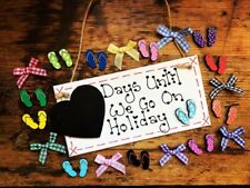 Holiday Countdown Sign Handmade Personalised Plaque Vacation Gift Idea Honeymoon for sale  Shipping to South Africa