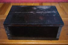 Caixa de armazenamento vintage madeira de pinho maciça mogno preto manchado vermelho veludo forrado comprar usado  Enviando para Brazil