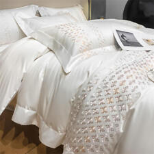 Conjunto de roupa de cama de algodão egípcio luxo bordado capa de edredom fronhas de lençol, usado comprar usado  Enviando para Brazil