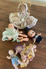 Lote de bonecas miniaturas vintage bebê lotes de 5 bom estado 4 com vestido de crochê EUA comprar usado  Enviando para Brazil