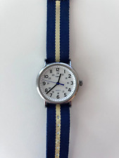 Reloj Timex Weekender Deslizable, Esfera Blanca, Indiglo, Correa de Nylon Azul T2P142 segunda mano  Embacar hacia Argentina