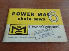 mcculloch chainsaws power mac 6 for sale  Livingston Manor