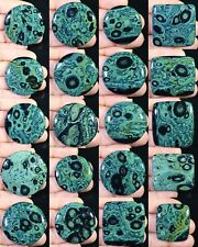 COLGANTE CABUJÓN RECTÁNGULO REDONDO JASPE VERDE ORBICULAR NATURAL PIEDRA PRECIOSA segunda mano  Embacar hacia Argentina