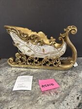 Rare 17” Valerie Parr Hill Capiz Sleigh Gold Scroll Scallop for sale  Shipping to South Africa