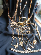 JOB LOT VINTAGE GOLD TONE PLATED JEWELLERY inc b/lets necklaces rings pendants for sale  Shipping to South Africa