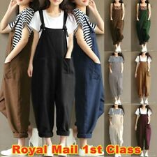 Womens Overalls Dungarees Tops Loose Buttons Trousers Ladies Pockets Jumpsuit for sale  UK