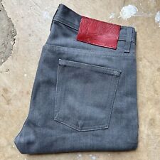 Pantalones de mezclilla rectos con ribete japonés desnudo y famoso tipo raro gris para hombre 34x32, usado segunda mano  Embacar hacia Argentina