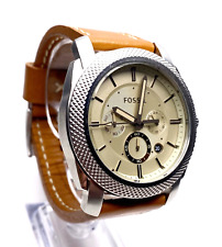 RELOJ PARA HOMBRES FOSSIL MACHINE FS5131 CRONÓGRAFO ESFERA CHAMPÁN CORREA DE CUERO ~ NUEVO SIN ETIQUETAS segunda mano  Embacar hacia Argentina