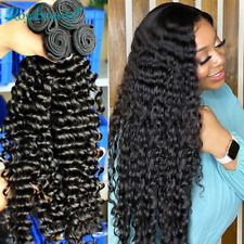 Used, 28 Inch 3 4Bundles Brazilian Remy Hair Deep Water Wave  Human Hair Extensions for sale  Shipping to South Africa