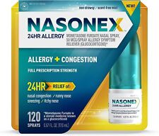 Aerosol nasal para alergia Nasonex 24HR, alergia + congestión, alivio para no somnolencia en completo, usado segunda mano  Embacar hacia Argentina