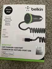 Carregador de carro Belkin Boost-Up micro USB com porta USB preto 17 watts 3,4 ampères - lacrado  comprar usado  Enviando para Brazil