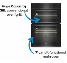 Beko Pro BBXDF29300Z Built-in 90cm Electric Double Oven + Grill Black Dark Steel for sale  Shipping to Ireland