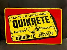 Letrero publicitario original Quikrete hormigón cemento mezclas metal grabado antiguo segunda mano  Embacar hacia Argentina