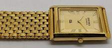 Nuevo reloj de pulsera japonés para hombre Seiko delgado cuarzo con batería enchapado en oro, usado segunda mano  Embacar hacia Argentina