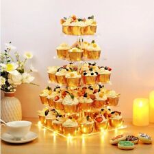 Used, 5 Tier Lighted Acrylic Cupcake Stand, Dessert Tower for 56 Cupcakes. for sale  Shipping to South Africa