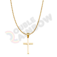 Men's Gold Plated Stainless Steel Necklace Cross Rope Chain with Pendant *P30, used for sale  Shipping to South Africa
