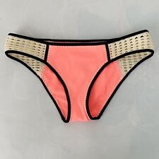 Parte inferior de bikini Victorias Secret rosa coral marfil ganchillo para mujeres mediano baño playa segunda mano  Embacar hacia Argentina