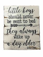 Usado, Los niños pequeños nunca deben ser enviados a la cama arte de pared de madera Peter Pan Neverland Disney segunda mano  Embacar hacia Argentina