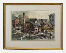 George Busby (1926-2005)  - 1883 Watercolour, Cheddleton Flint Mill for sale  Shipping to South Africa