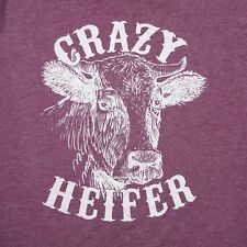 Crazy Heifer T Shirt Womens Medium Maroon Heather Short Sleeve T Shirt Country for sale  Shipping to South Africa